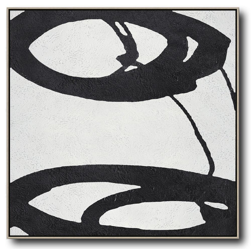 Minimal Black and White Painting #MN152A - Click Image to Close